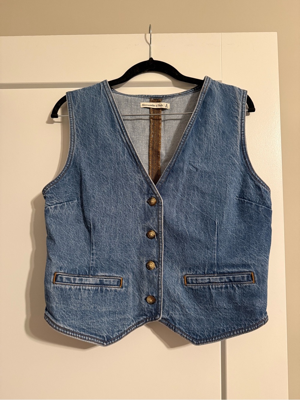 Abercrombie & Fitch Light Wash Denim Vest